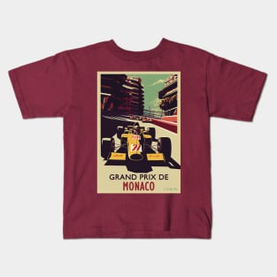 1970 Monaco Grand Prix Racing Travel Poster Kids T-Shirt